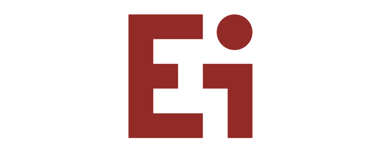 Ei logo showing the amaranth writing “Ei” on a white background.